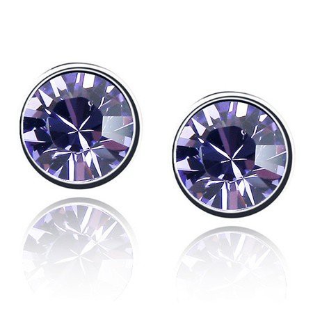 Náušnice Swarovski Elements Luxury pecky fialové